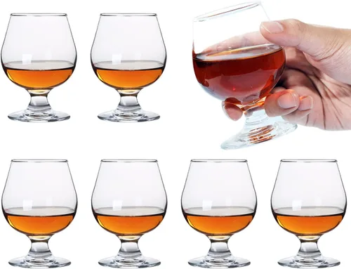 Glsairy lindos vasos de chupito pequeños Brandy Snifters, juego de 6 | Copas de coñac | Copas de puerto | Vasos de tequila (5 oz | 150ml)