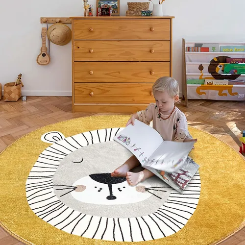 USTIDE Alfombra extra grande para niños, alfombra suave de león, alfombra para dormitorio, alfombra para gatear bebé, alfombra de sala de juegos,