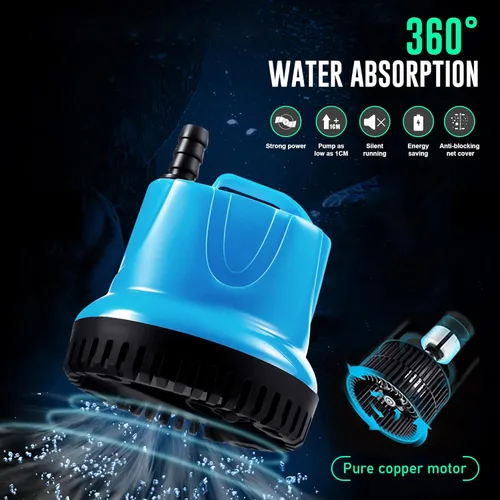 Miniatura 4 de Bomba de agua sumergible de alimentación inferior de 158 GPH – Acuario de baja succión de bajo consumo energético, estanque, fuente, bomba