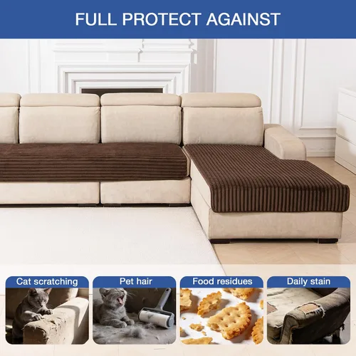 Miniatura 5 de MYSKY HOME Fundas de sofá para sofá seccional, funda de sofá en forma de L, fundas de sofá 100% impermeables para perros, funda de sofá modular