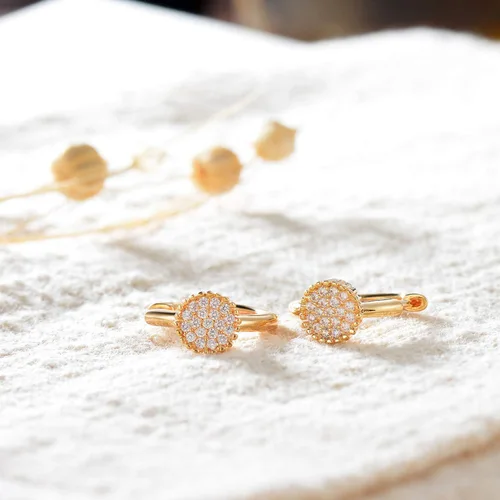 Miniatura 4 de VACRONA - Aretes tipo arracada de aro para mujer, chapados en oro de 14 quilates, diseño de Huggie