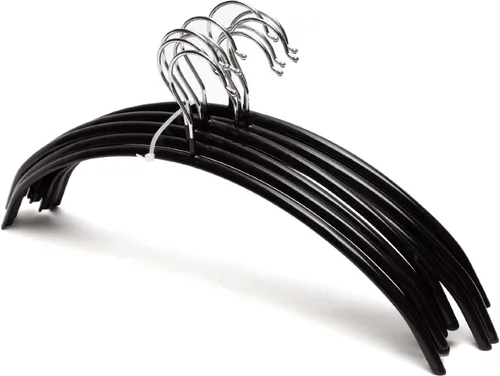 Miniatura 7 de Tosnail Paquete de 20 perchas negras de contorno súper antideslizantes para camisas, perchas para suéteres, solución de suspensión sin hoyuelos