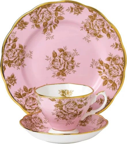 Miniatura 10 de Royal Albert 100 años 1990 - Juego de 3 piezas (taza de té, platillo y plato de 8")