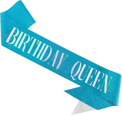 Miniatura 9 de Banda de cumpleaños Queen rosa, letras de papel de aluminio deslumbrante con purpurina para mujeres 21, 30, 40, 50, 60, regalos divertidos
