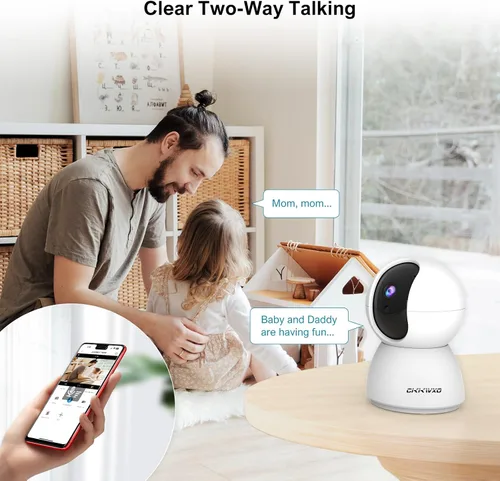 Miniatura 6 de Cámara de seguridad WiFi para interiores de 2.4 y 5GHz, cámara de 2K/3MP para seguridad del hogar, cámara para mascotas con panorámica/inclinación