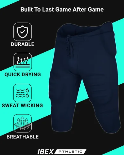 Miniatura 6 de Pantalones de fútbol juvenil integrados con 7 almohadillas - Faja de fútbol para niños, pantalones de fútbol juvenil