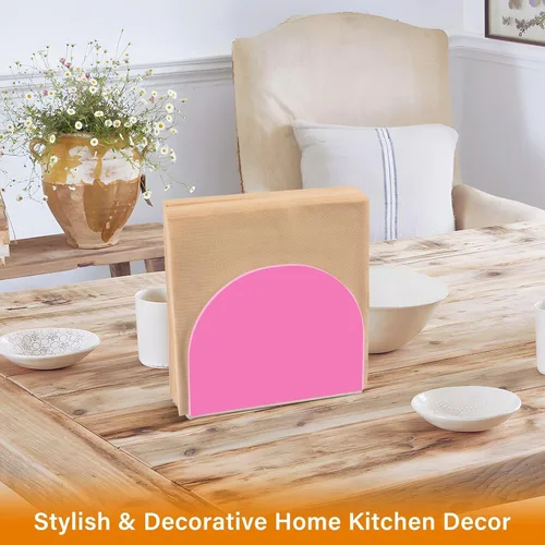 Miniatura 5 de Servilleteros color rosa coral claro, servilletero acrílico para almuerzo, servilletero, vertical, servilletero, para mesa, restaurante, picnic