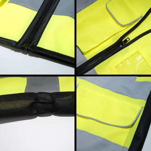 Miniatura 5 de Chaleco de seguridad reflectante Hi Vis, clase 2, con 7 bolsillos y cremallera, cumple con las normas ANSI/ISEA Amarillo