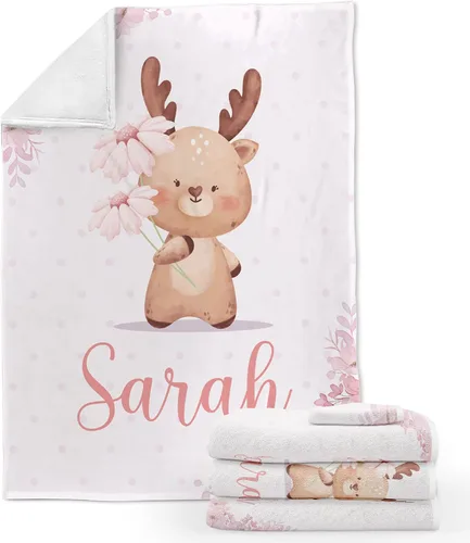 Miniatura 13 de ZouZou Mantas de bebé personalizadas con nombre, mantas de bebé personalizadas para niñas, manta de bebé de oso, el mejor regalo para bebé, recién