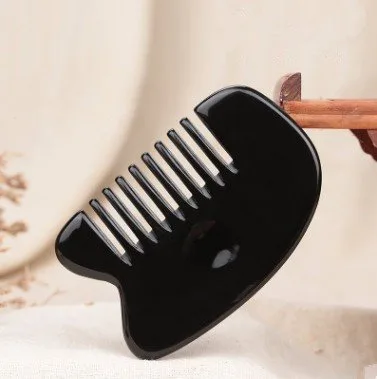 Miniatura 2 de GuaShahe Best Buffalo Horn Gua Sha - Herramienta de masaje para raspar - Tabla de guasha hecha a mano - Grandes herramientas para terapia