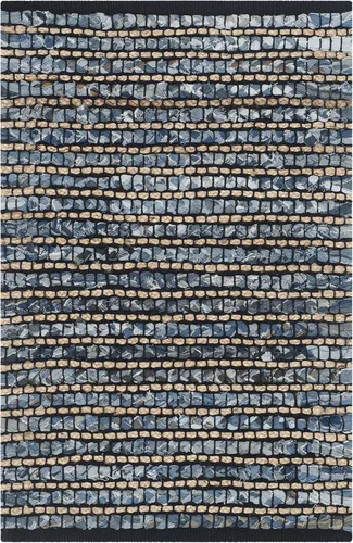 Miniatura 11 de SAFAVIEH Cape Cod Collection - Alfombra de área de 10 x 14 pies, azul, hecha a mano de algodón trenzado y yute, ideal para zonas de alto tráfico