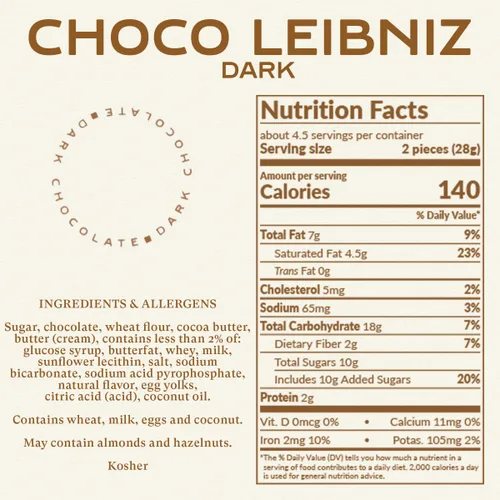 Miniatura 3 de Bahlsen Choco Leibniz Dark Cookies (3 cajas) - Galletas de mantequilla Leibniz cubiertas con una gruesa capa de chocolate alemán - Cajas de 4.4 oz