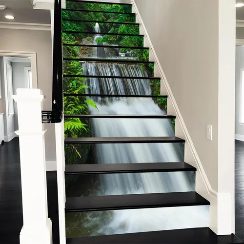 Miniatura 20 de artfanke - 13 adhesivos de vinilo 3D de otoño con bosque de arces para pelar y pegar en escaleras - adhesivos autoadhesivos para escaleras - a560