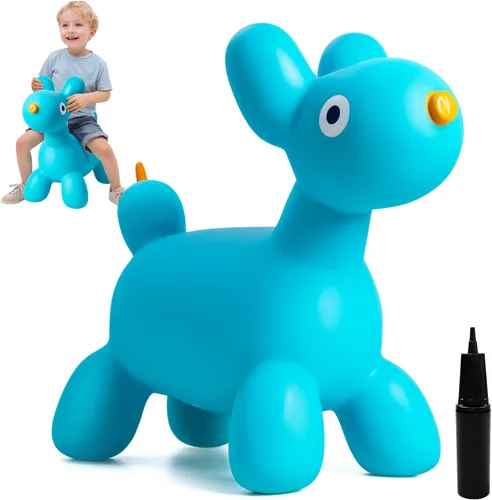 Miniatura 17 de ZOOJOY juguete de león saltarín para niños, caballo de felpa para rebotar para niños pequeños, juguete de caballo saltarín para actividades
