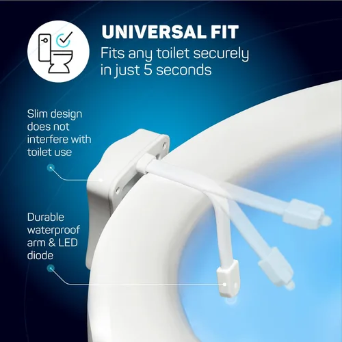 Miniatura 6 de 2 unidades. La luz nocturna original para taza de inodoro. Divertido y útil dispositivo con sensor de movimiento para el baño. Idea de regalo