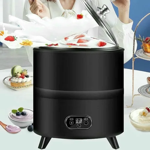 Miniatura 7 de Máquina comercial de la fermentación del yogur, máquina automática de la fermentación del yogur con control del tiempo y de la temperatura Negro