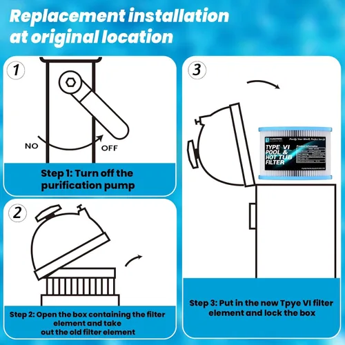 Miniatura 8 de El cartucho de filtro tipo VI para bañera de hidromasaje reemplaza el filtro para jacuzzis Lay-Z-Spa, Coleman y SaluSpa 90352E 58323 90427E