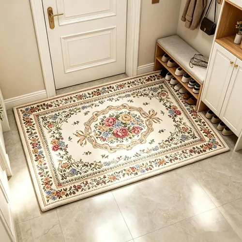 Miniatura 49 de Ukeler - Alfombra rústica con diseño floral para sala, dormitorio, comedor, Country rústico, Azul (luxury blue)