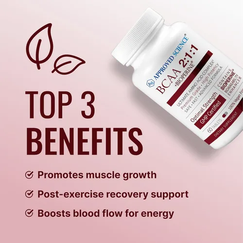 Miniatura 3 de Approved Science Suplemento BCAA - 60 tabletas - 2400 mg - Aumenta el rendimiento y mejora el desarrollo muscular - L-leucina, L-isoleucina