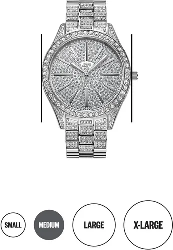 Miniatura 3 de JBW Reloj de pulsera de lujo para mujer Cristal de 0,12 quilates con brazalete de eslabones de acero inoxidable
