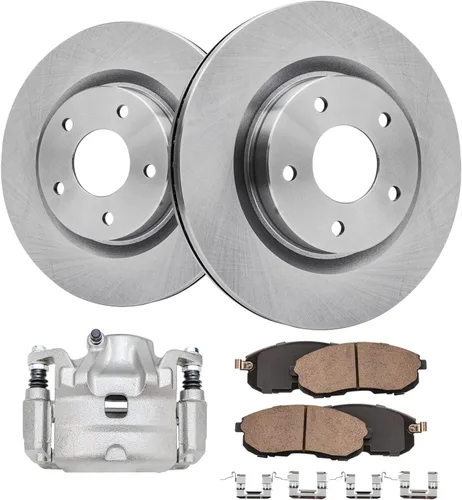Miniatura 16 de Detroit Axle - Rotores de freno para Nissan NV2500 NV3500 NV1500 NV1500 2012-2021, repuesto de rotores de freno de disco: rotor delantero de 14.17