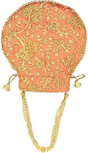 Miniatura 2 de Bolso de mano de seda bordado de diseño étnico indio para mujer