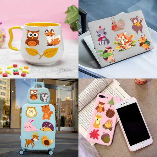 Miniatura 9 de 96 tatuajes temporales precortados de animales del bosque para niños, bonitos recuerdos de fiesta con temática forestal, perfectos para fiestas