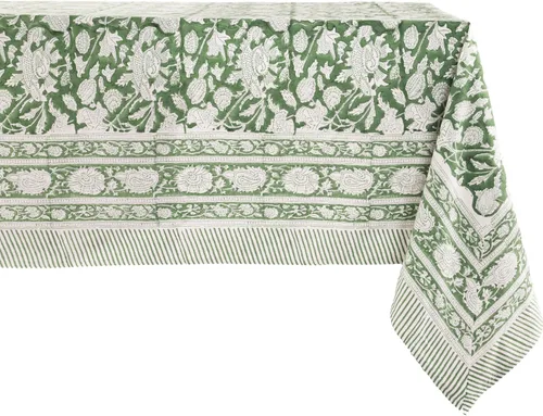 Miniatura 52 de ATOSII Mantel 100% algodón, Amara, floral, hecho a mano, rectangular, de lino, para cocina, comedor, fiestas, bodas, exteriores, picnics, Pascua