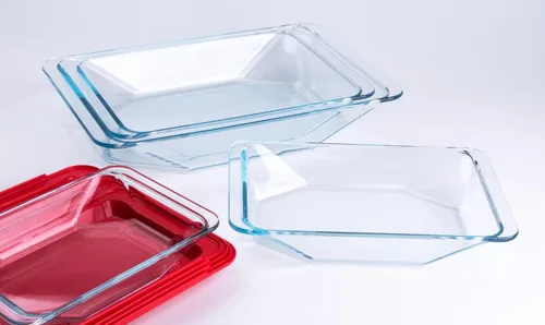 Miniatura 6 de Juego de 8 bandejas de vidrio templado para hornear con tapas sin bisfenol A. Apto para horno, microondas, refrigerador y lavavajillas, 0.8L, 1.5L