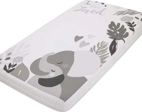 Miniatura 17 de NoJo Jungle Gym - Sábana bajera ajustable para cuna, color verde, marrón y gris, 100% algodón, para habitación de bebé, gris, verde, blanco, marrón