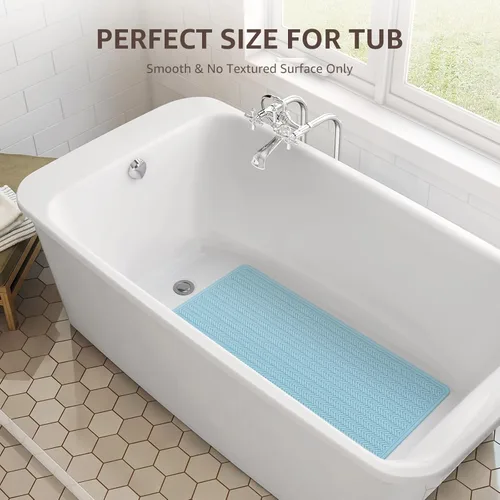Miniatura 6 de OTHWAY Alfombra de Bañera Antideslizante, Alfombra de Baño de Goma Extra Larga para Bañera, Lavable a Máquina, Tapete Antideslizante para Ducha