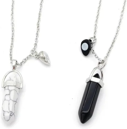 Miniatura 12 de Collar magnético de corazón dividido a juego para parejas, colgante de atracción mutua de cristal, regalo de joyería de amistad para mejores amigos
