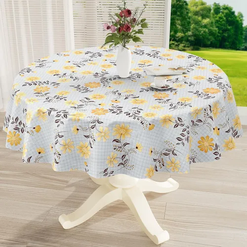 Miniatura 36 de misaya Mantel rectangular de vinilo impermeable, mantel lavable con reverso de franela, mantel de plástico para cena, picnic, interior y exterior