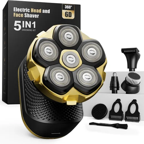 2026 Nueva Afeitadora de Cabeza para Hombres Calvos - Trimcoo Afeitadora Eléctrica Magnética 5 en 1 con Hojas de Titanio | Suave para Cuero