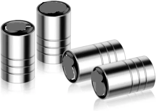 Miniatura 7 de 4 tapas de metal para válvulas de neumáticos de automóvil, accesorios compatibles con (negro largo)