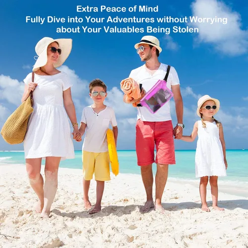 Miniatura 6 de AiRunTech Bolsa impermeable con correa para la cintura (paquete de 2) Accesorios de playa, la mejor manera de mantener tu teléfono y objetos