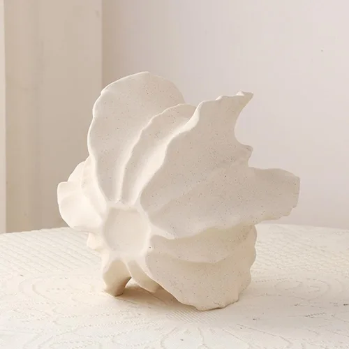 Miniatura 5 de Jarrón de cerámica blanca moderna para decoración del hogar, jarrón único redondo mate en forma de dona para hierba de las pampas, jarrones