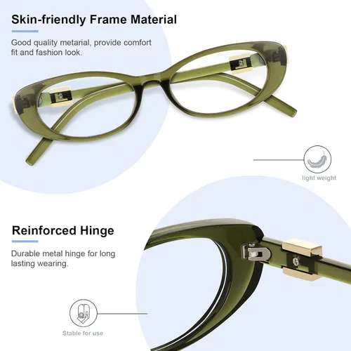 Miniatura 4 de Oval Blue Light Blocking Glasses for Women Retro 90s Glasses Computer TV Eyeglasses Anti Eyestrain