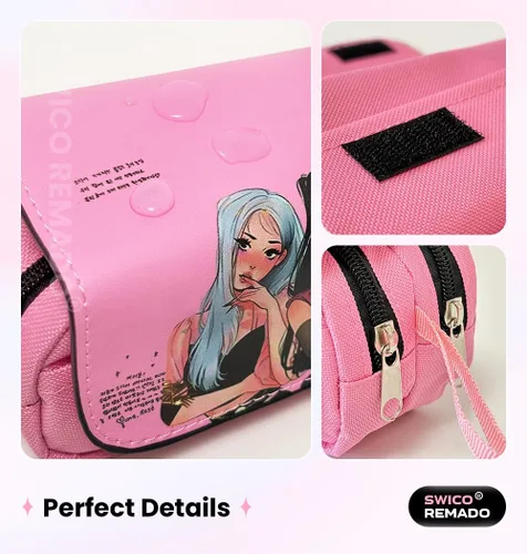 Miniatura 4 de Swico Remado Lindo organizador de rotulador, bolsa de almacenamiento grande para suministros de oficina