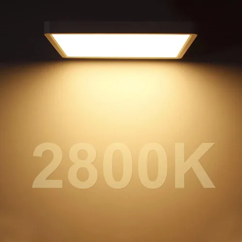 Miniatura 4 de Lámpara LED de Techo Empotrada, 2800K Blanco Cálido, 12 pulgadas 24W, 3200LM, Luminaria de Panel Plano Delgado, Lámpara de Techo Cuadrada Moderna
