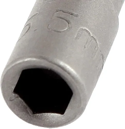 Miniatura 2 de uxcell 1/4-inch Shank 0.217 in Hex Socket Nut Setter Driver Bit Adapter Gris 5pcs No magnético