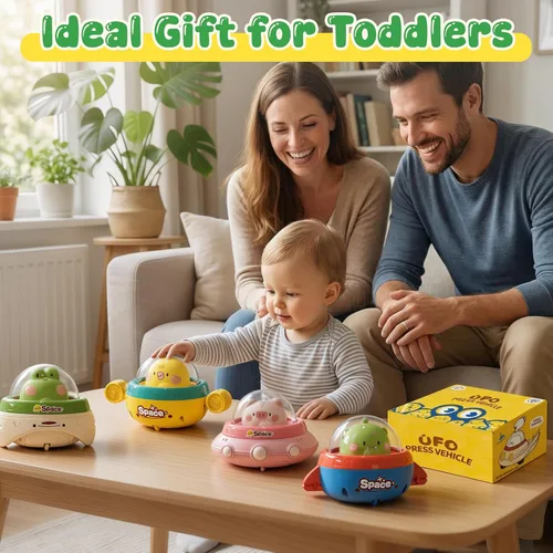 Miniatura 12 de 4 juguetes de animales para presionar y llevar, juguetes Montessori para bebés de 6 a 12 a 18 meses, juguetes de desarrollo para bebés de 1 año