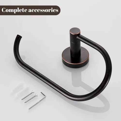 Miniatura 5 de BigBig Home Soporte de papel higiénico de bronce, portarrollos de baño frotado con aceite, soporte de papel higiénico montado en la pared, diseño