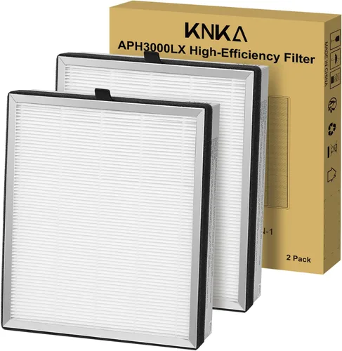 KNKA APH3000LX - Filtro de repuesto para purificador de aire, compatible con el modo de suspensión HEPA. Filtración de aire de alta eficiencia,