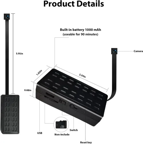 Miniatura 6 de NJINALW Módulo de mini cámara oculta DIY – HD 1080P Wireless Niñera Cam – Cámaras de seguridad WiFi pequeñas portátiles para el hogar