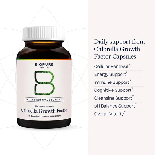 Miniatura 6 de BioPure Chlorella Growth Factor Cápsulas – Superalimento Nutracéutico denso en nutrientes lleno de proteínas, vitaminas, minerales y aminoácidos que