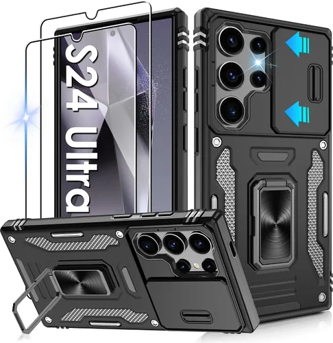 Miniatura 244 de Gritup para Samsung Galaxy S22 Funda con protectores de pantalla HD de 2 paquetes y cubierta deslizante para la cámara, protección contra caídas