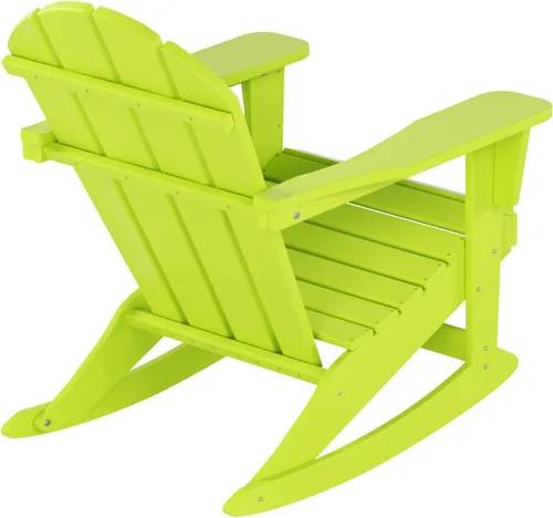 Miniatura 227 de WestinTrends Silla mecedora Malibu de poliéster para exterior/patio Adirondack, Negra