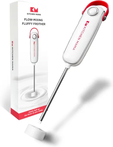 Miniatura 8 de Kitchen Mama Silkwhisk - Espumador eléctrico de leche de mano, color verde azulado Mini mezclador de bebidas, acero inoxidable