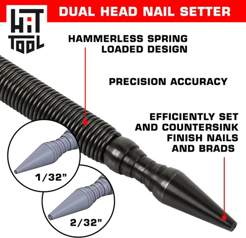 Miniatura 3 de HIT Tool Kit Pro Combo de 1/32" y 2/32" y removedor de pasadores de puerta con martillo de nailon (2 herramientas)